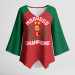 Custom Morocco Atlas Lions Kimono Sleeve Blouse African Football Champions 2025