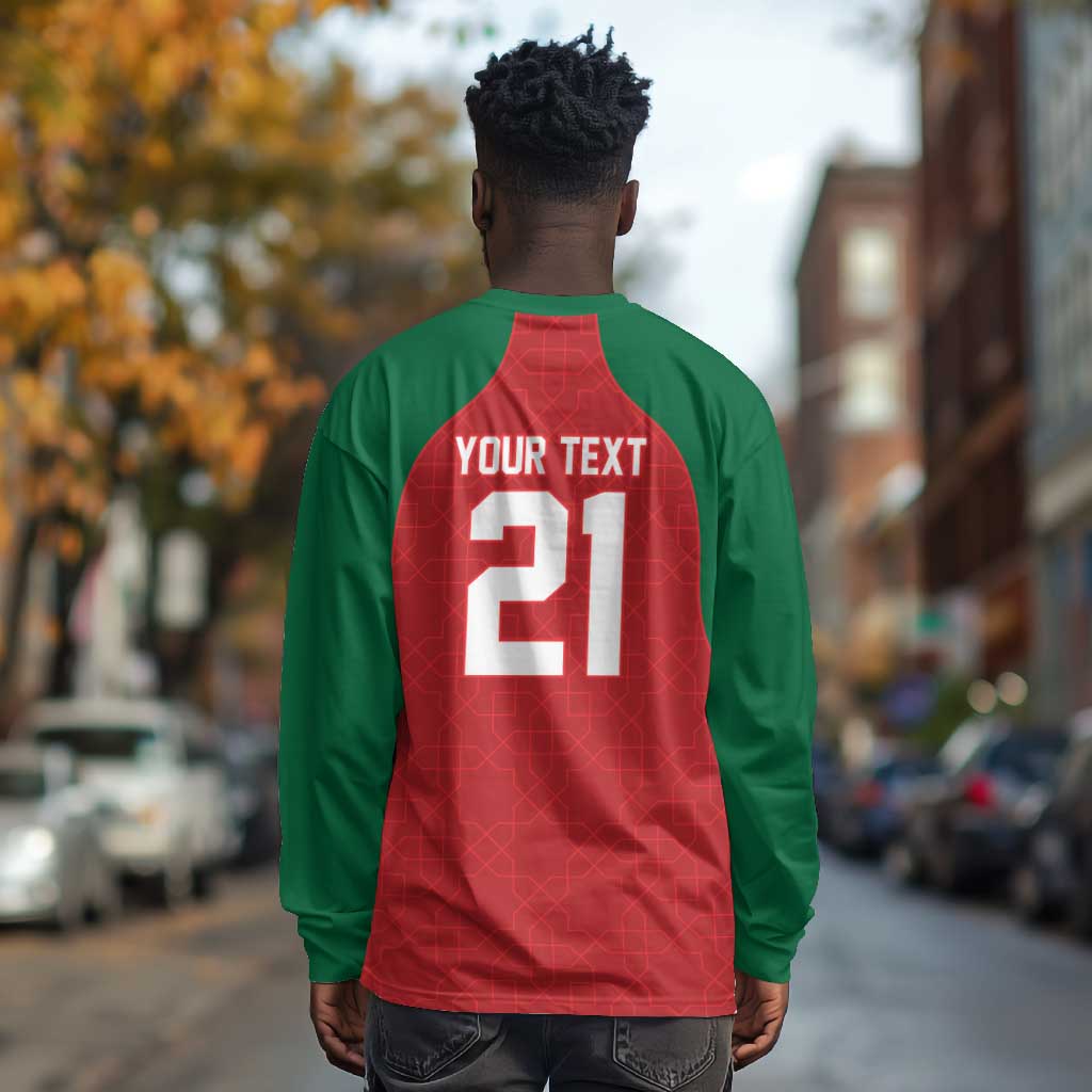 Custom Morocco Atlas Lions Long Sleeve Shirt African Football Champions 2025