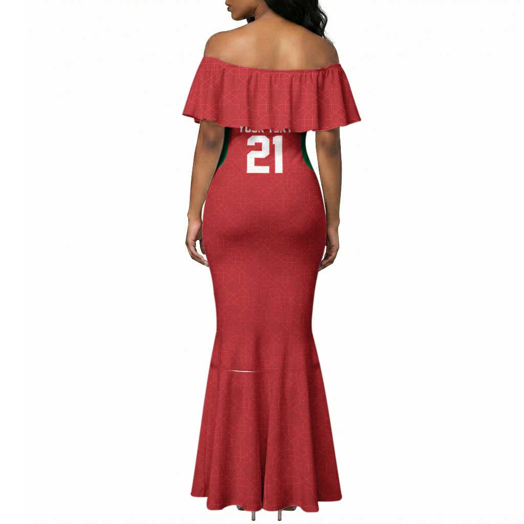 Custom Morocco Atlas Lions Mermaid Dress African Football Champions 2025