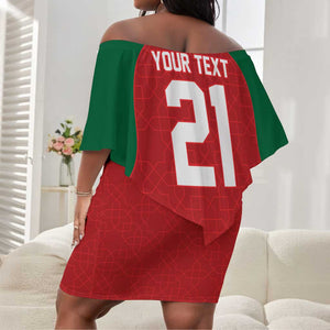 Custom Morocco Atlas Lions Off Shoulder Short Dress African Football Champions 2025