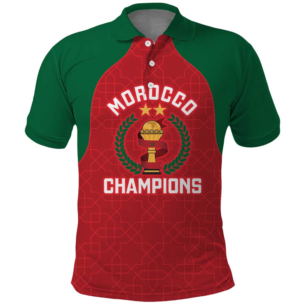 Custom Morocco Atlas Lions Polo Shirt African Football Champions 2025