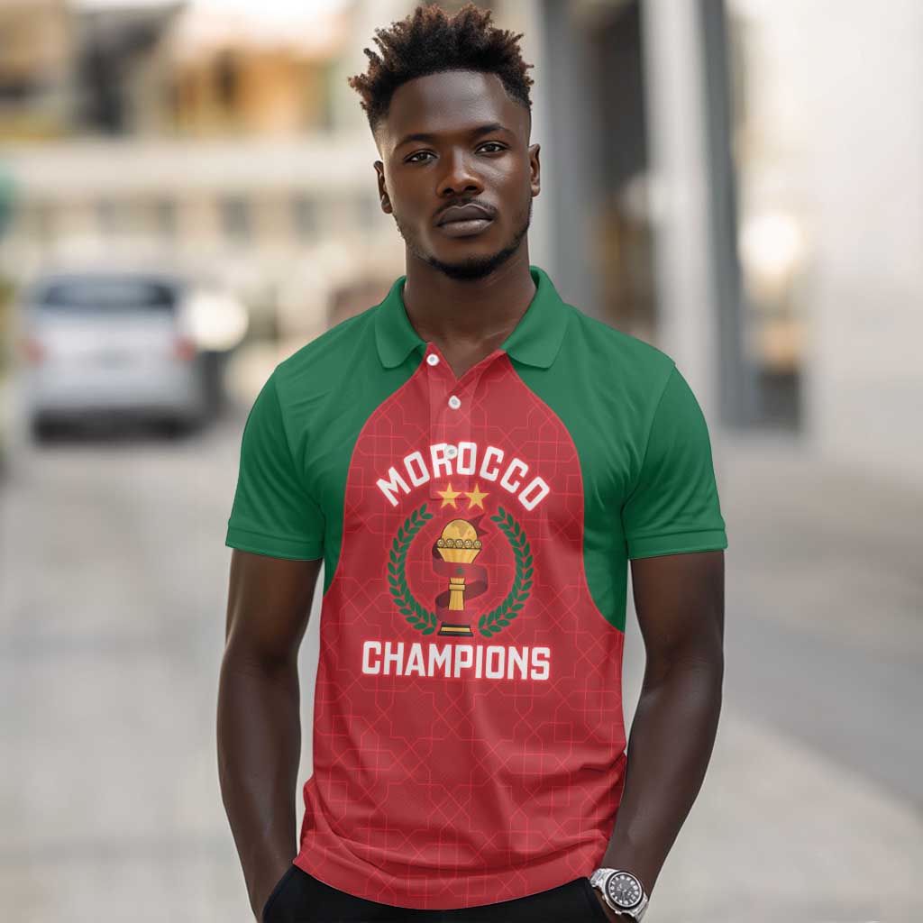 Custom Morocco Atlas Lions Polo Shirt African Football Champions 2025