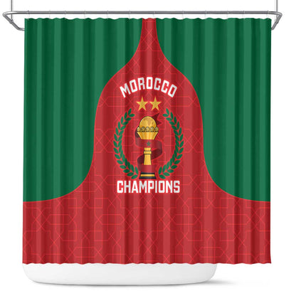 Morocco Atlas Lions Shower Curtain African Football Champions 2025