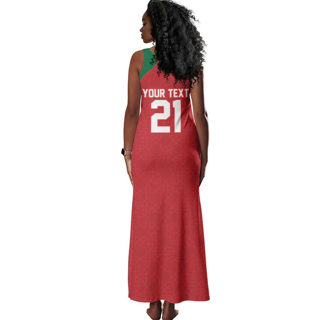 Custom Morocco Atlas Lions Tank Maxi Dress African Football Champions 2025