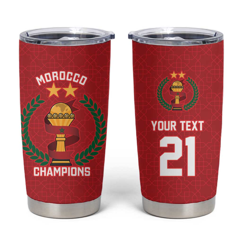 Custom Morocco Atlas Lions Tumbler Cup African Football Champions 2025