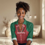 Custom Morocco Atlas Lions Women Casual Shirt African Football Champions 2025