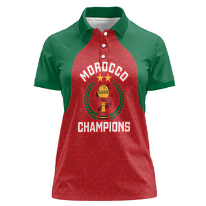 Custom Morocco Atlas Lions Women Polo Shirt African Football Champions 2025
