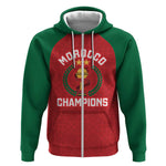 Custom Morocco Atlas Lions Zip Hoodie African Football Champions 2025