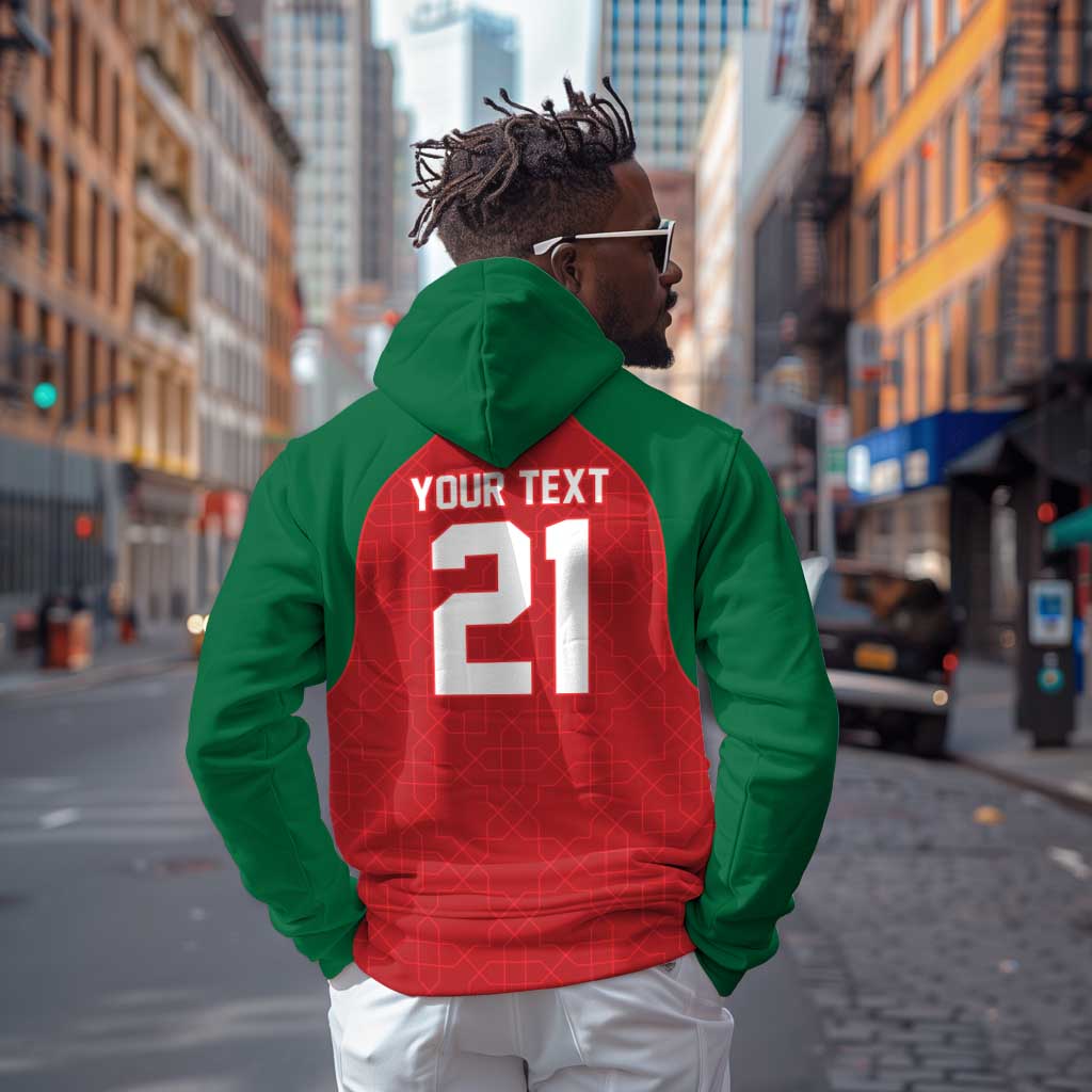 Custom Morocco Atlas Lions Zip Hoodie African Football Champions 2025