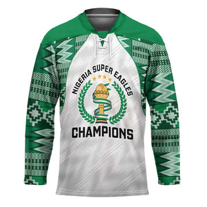 Custom Nigeria Super Eagles Hockey Jersey African Football Champions 2025