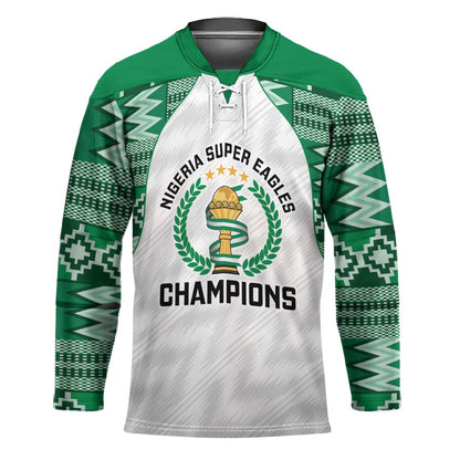 Custom Nigeria Super Eagles Hockey Jersey African Football Champions 2025