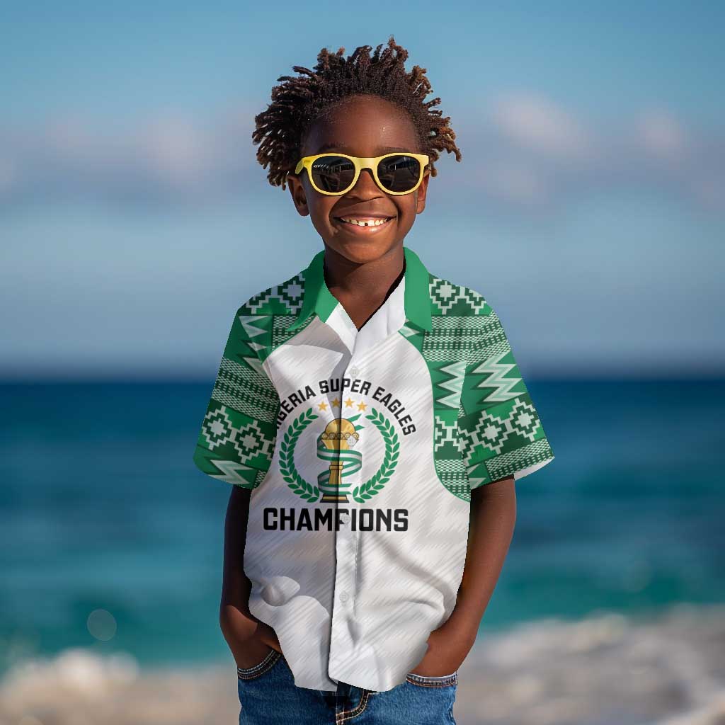 Custom Nigeria Super Eagles Kid Hawaiian Shirt African Football Champions 2025