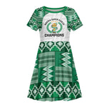 Custom Nigeria Super Eagles Kid Short Sleeve Dress African Football Champions 2025