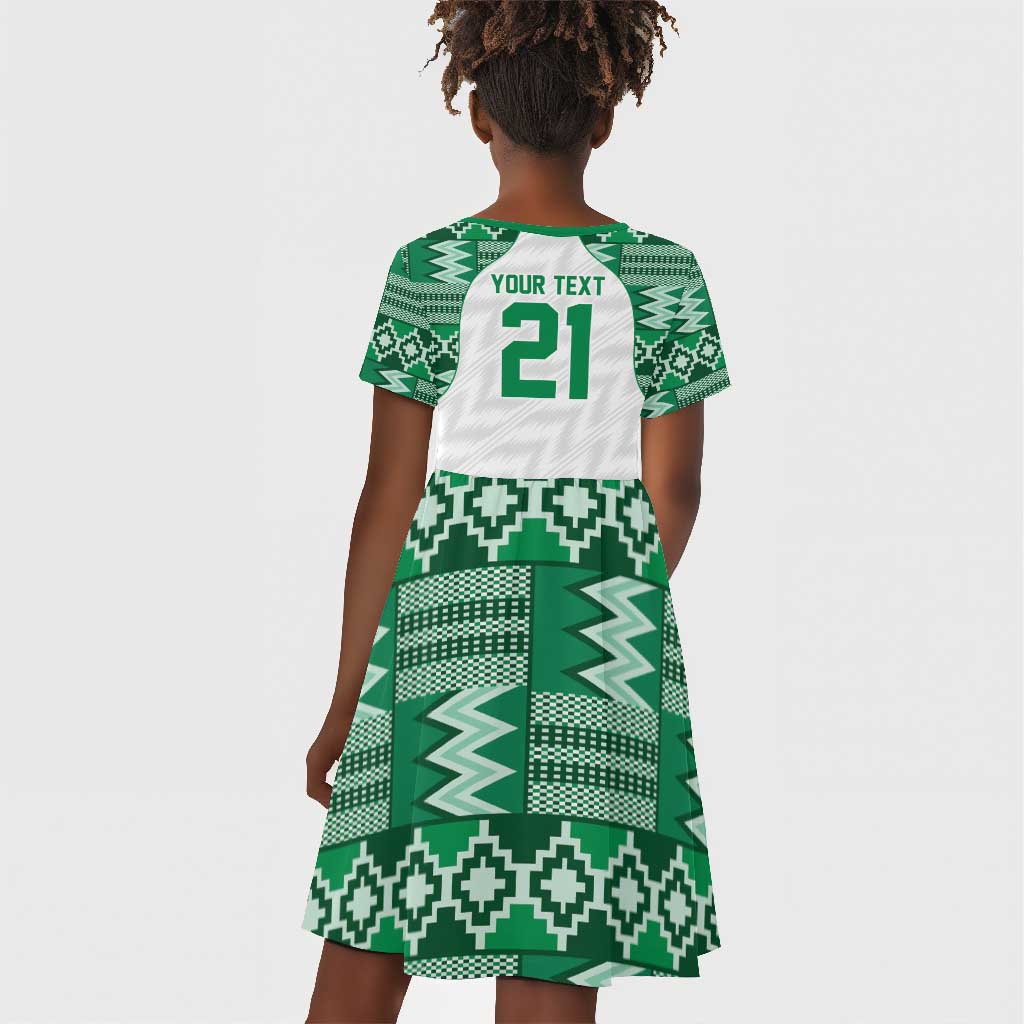 Custom Nigeria Super Eagles Kid Short Sleeve Dress African Football Champions 2025