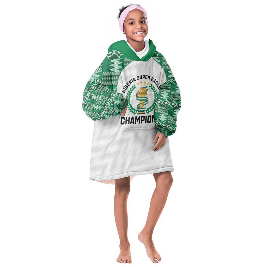 Custom Nigeria Super Eagles Kid Wearable Blanket Hoodie African Football Champions 2025