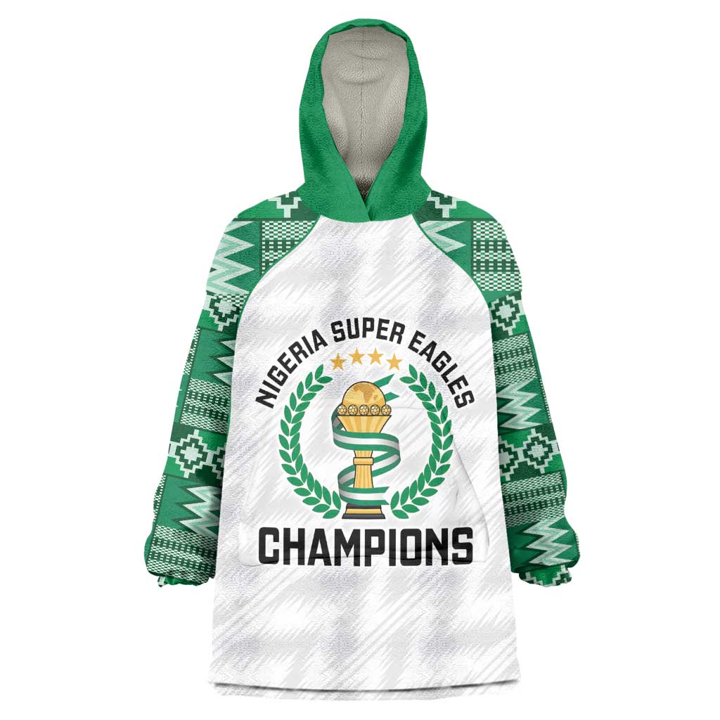 Custom Nigeria Super Eagles Kid Wearable Blanket Hoodie African Football Champions 2025