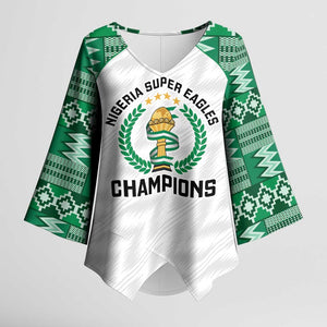 Custom Nigeria Super Eagles Kimono Sleeve Blouse African Football Champions 2025