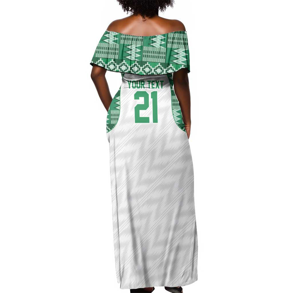 Custom Nigeria Super Eagles Off Shoulder Maxi Dress African Football Champions 2025