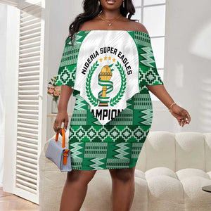 Custom Nigeria Super Eagles Off Shoulder Short Dress African Football Champions 2025