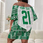 Custom Nigeria Super Eagles Off Shoulder Short Dress African Football Champions 2025