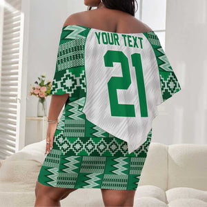 Custom Nigeria Super Eagles Off Shoulder Short Dress African Football Champions 2025