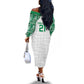 Custom Nigeria Super Eagles Off The Shoulder Long Sleeve Dress African Football Champions 2025