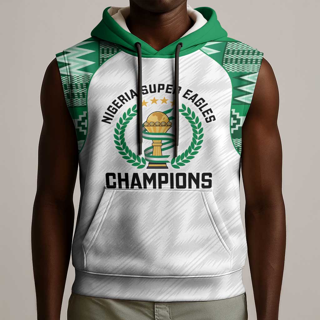 Custom Nigeria Super Eagles Sleeveless Hoodie African Football Champions 2025