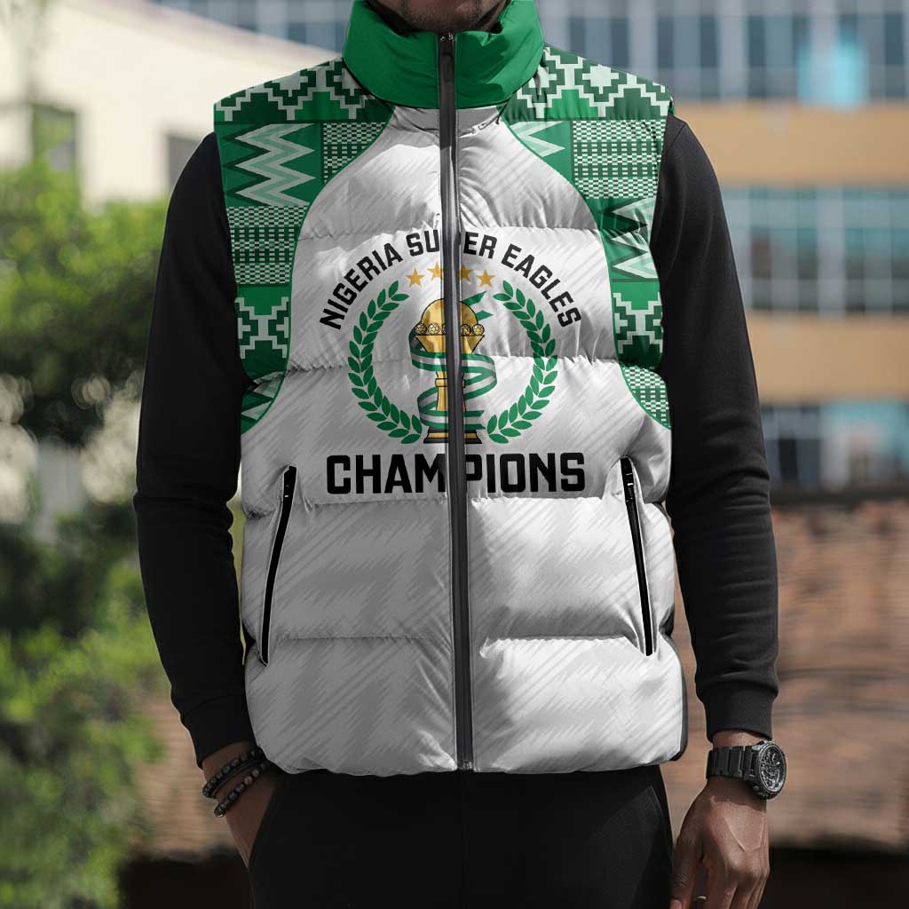 Custom Nigeria Super Eagles Sleeveless Puffer Jacket African Football Champions 2025