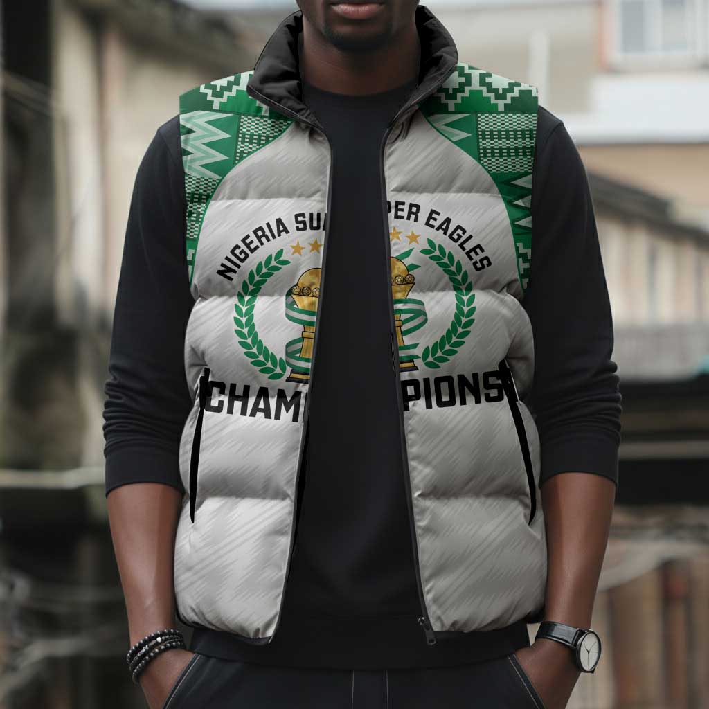 Custom Nigeria Super Eagles Sleeveless Puffer Jacket African Football Champions 2025