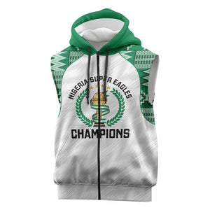 Custom Nigeria Super Eagles Sleeveless Zip Hoodie African Football Champions 2025