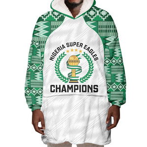 Custom Nigeria Super Eagles Wearable Blanket Hoodie African Football Champions 2025