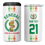 Custom Senegal Lions of Teranga 4 in 1 Can Cooler Tumbler African Football Champions 2025