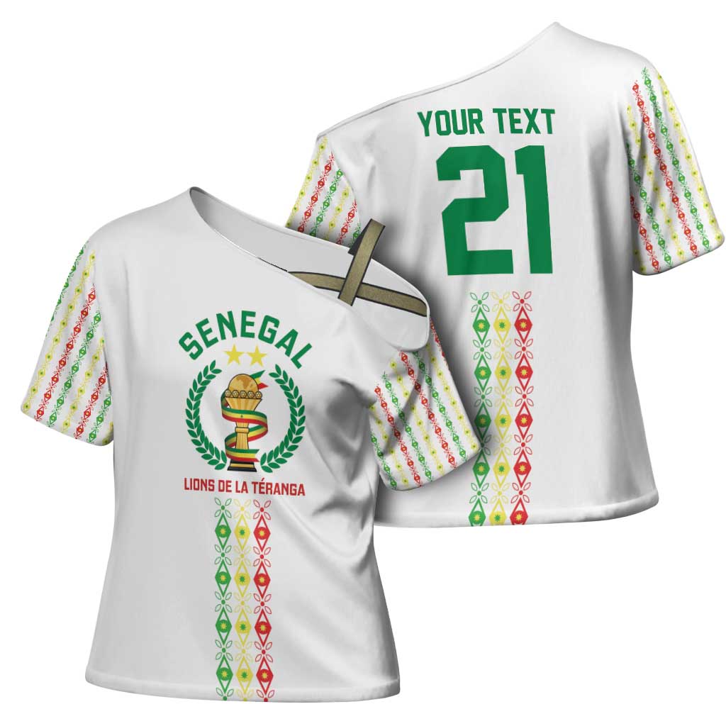 Custom Senegal Lions of Teranga Cross Shoulder Shirt African Football Champions 2025