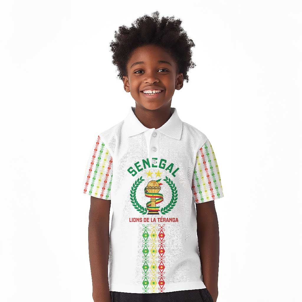 Custom Senegal Lions of Teranga Kid Polo Shirt African Football Champions 2025