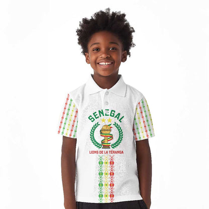 Custom Senegal Lions of Teranga Kid Polo Shirt African Football Champions 2025