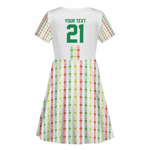 Custom Senegal Lions of Teranga Kid Short Sleeve Dress African Football Champions 2025