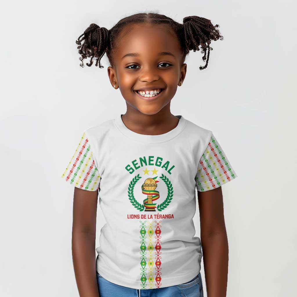 Custom Senegal Lions of Teranga Kid T shirt African Football Champions 2025