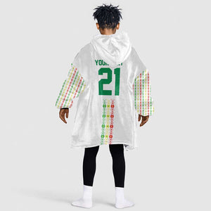 Custom Senegal Lions of Teranga Kid Wearable Blanket Hoodie African Football Champions 2025