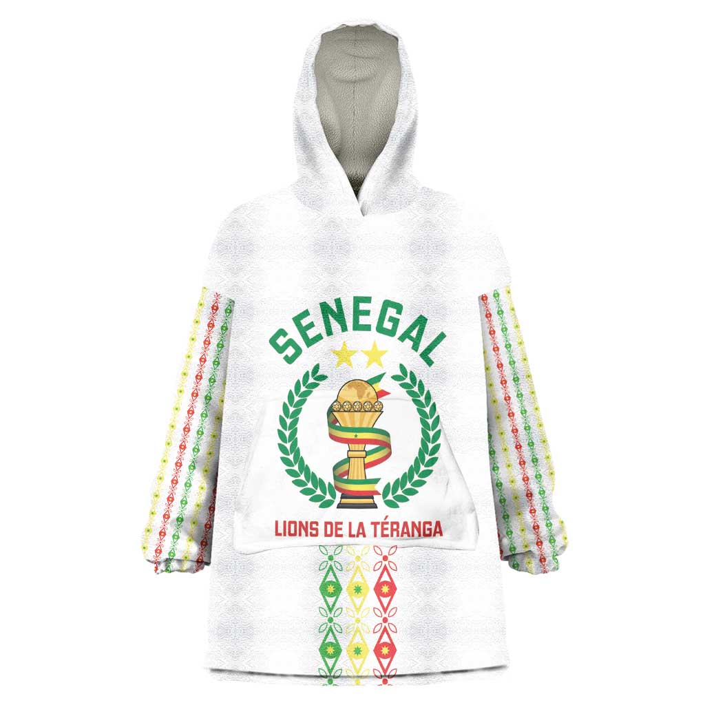 Custom Senegal Lions of Teranga Kid Wearable Blanket Hoodie African Football Champions 2025