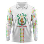 Custom Senegal Lions of Teranga Long Sleeve Polo Shirt African Football Champions 2025