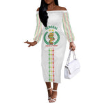 Custom Senegal Lions of Teranga Off The Shoulder Long Sleeve Dress African Football Champions 2025