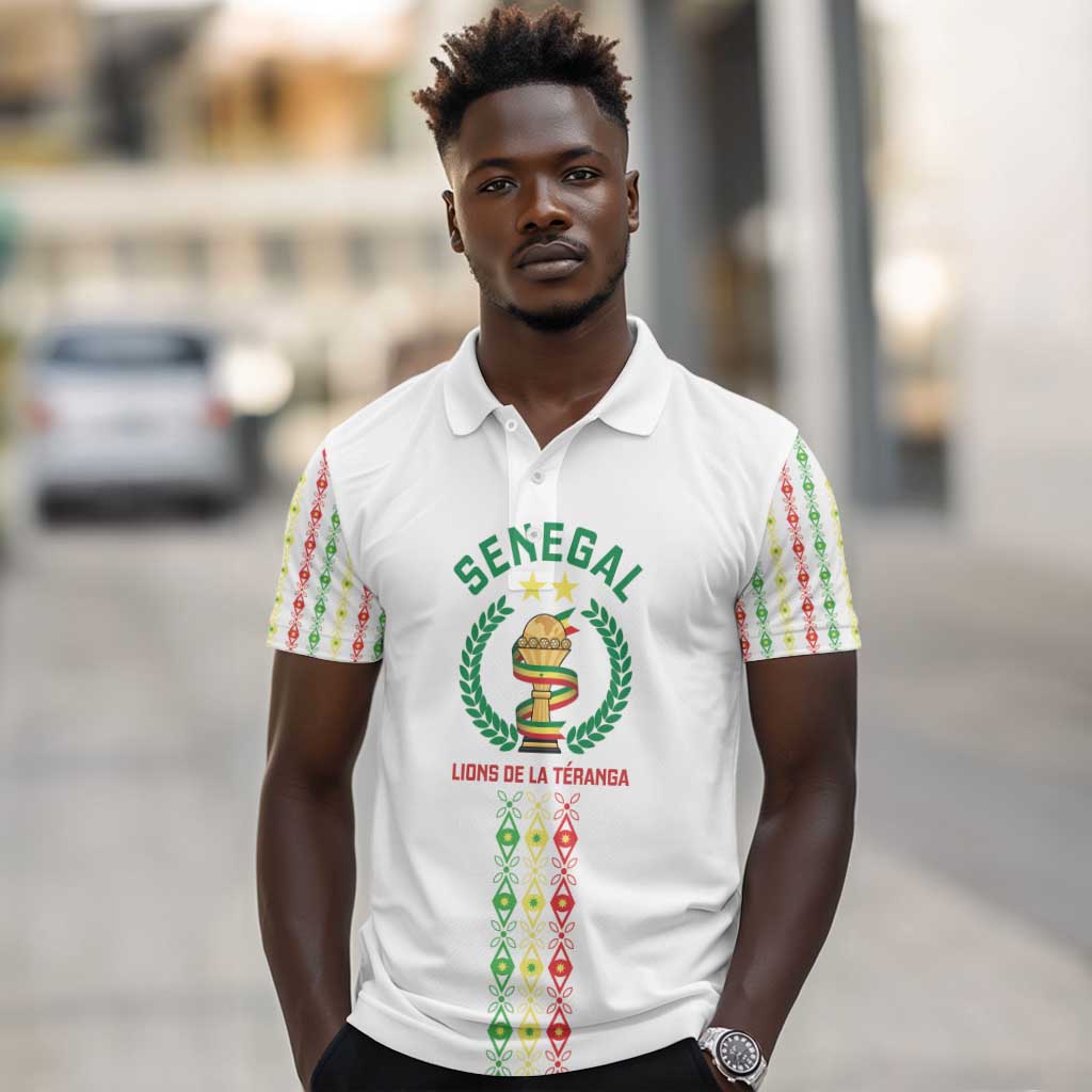 Custom Senegal Lions of Teranga Polo Shirt African Football Champions 2025