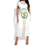 Custom Senegal Lions of Teranga Short Sleeve Bodycon Dress African Football Champions 2025