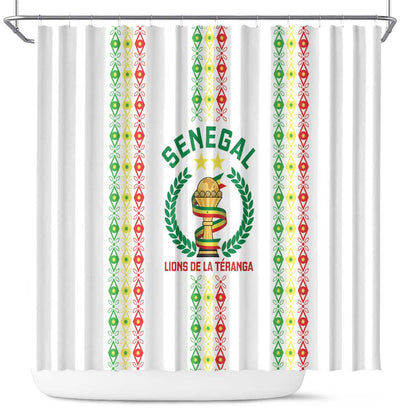 Senegal Lions of Teranga Shower Curtain African Football Champions 2025