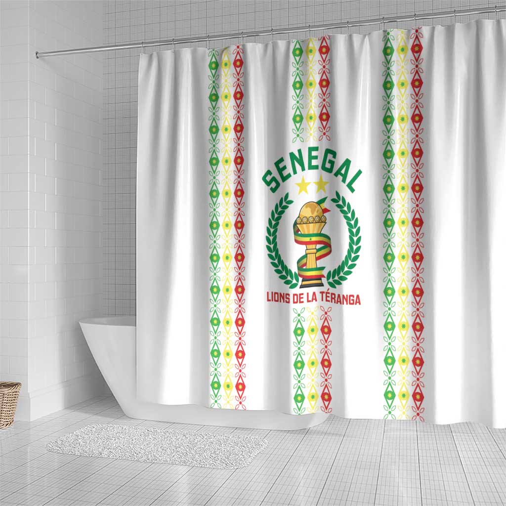 Senegal Lions of Teranga Shower Curtain African Football Champions 2025