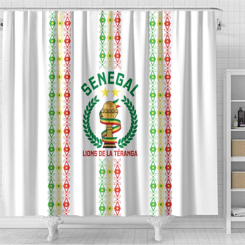 Senegal Lions of Teranga Shower Curtain African Football Champions 2025