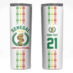 Custom Senegal Lions of Teranga Skinny Tumbler African Football Champions 2025