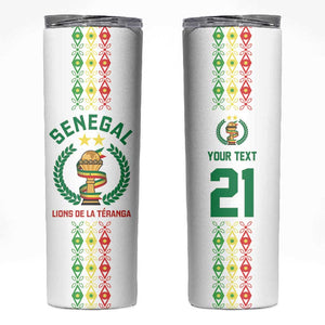Custom Senegal Lions of Teranga Skinny Tumbler African Football Champions 2025