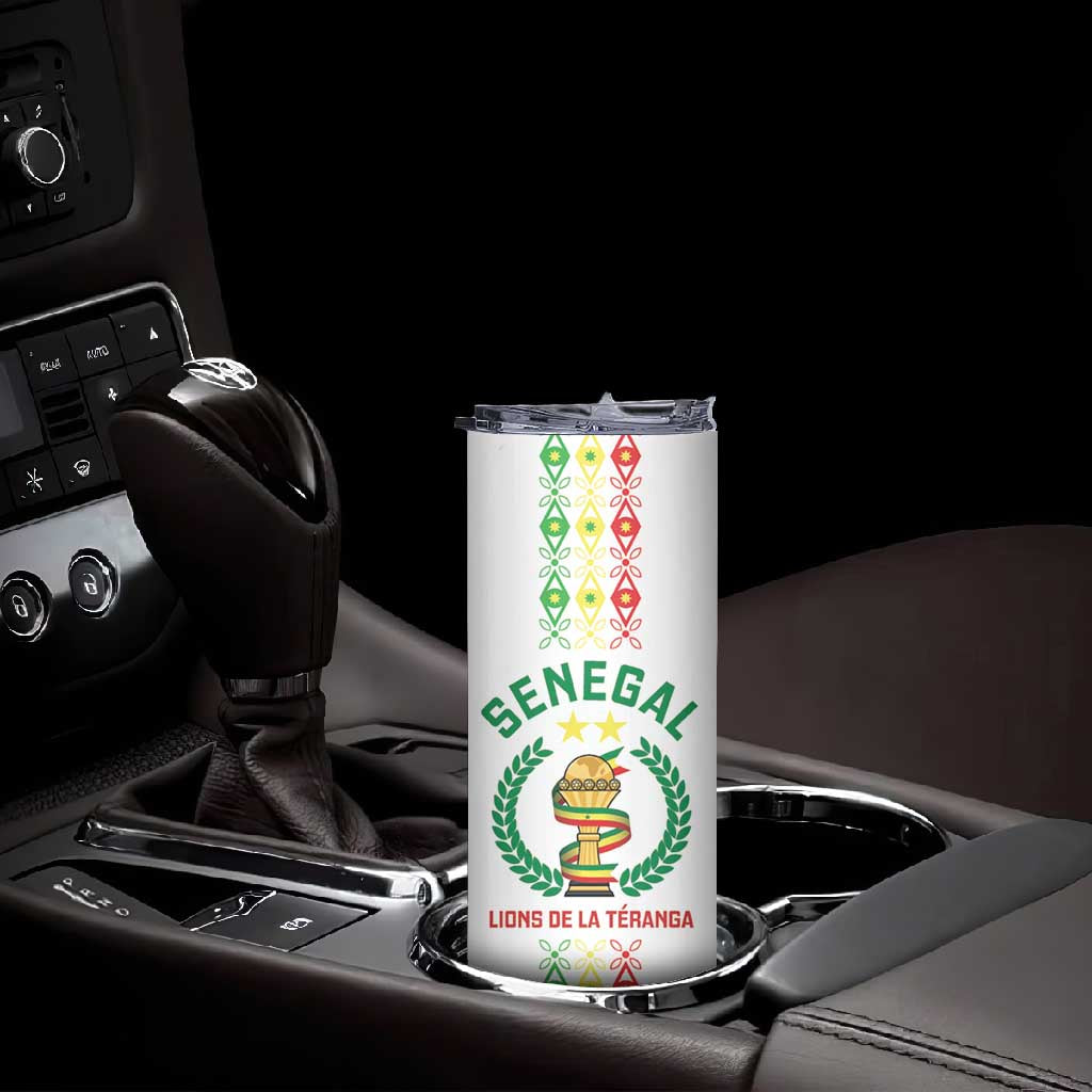 Custom Senegal Lions of Teranga Skinny Tumbler African Football Champions 2025