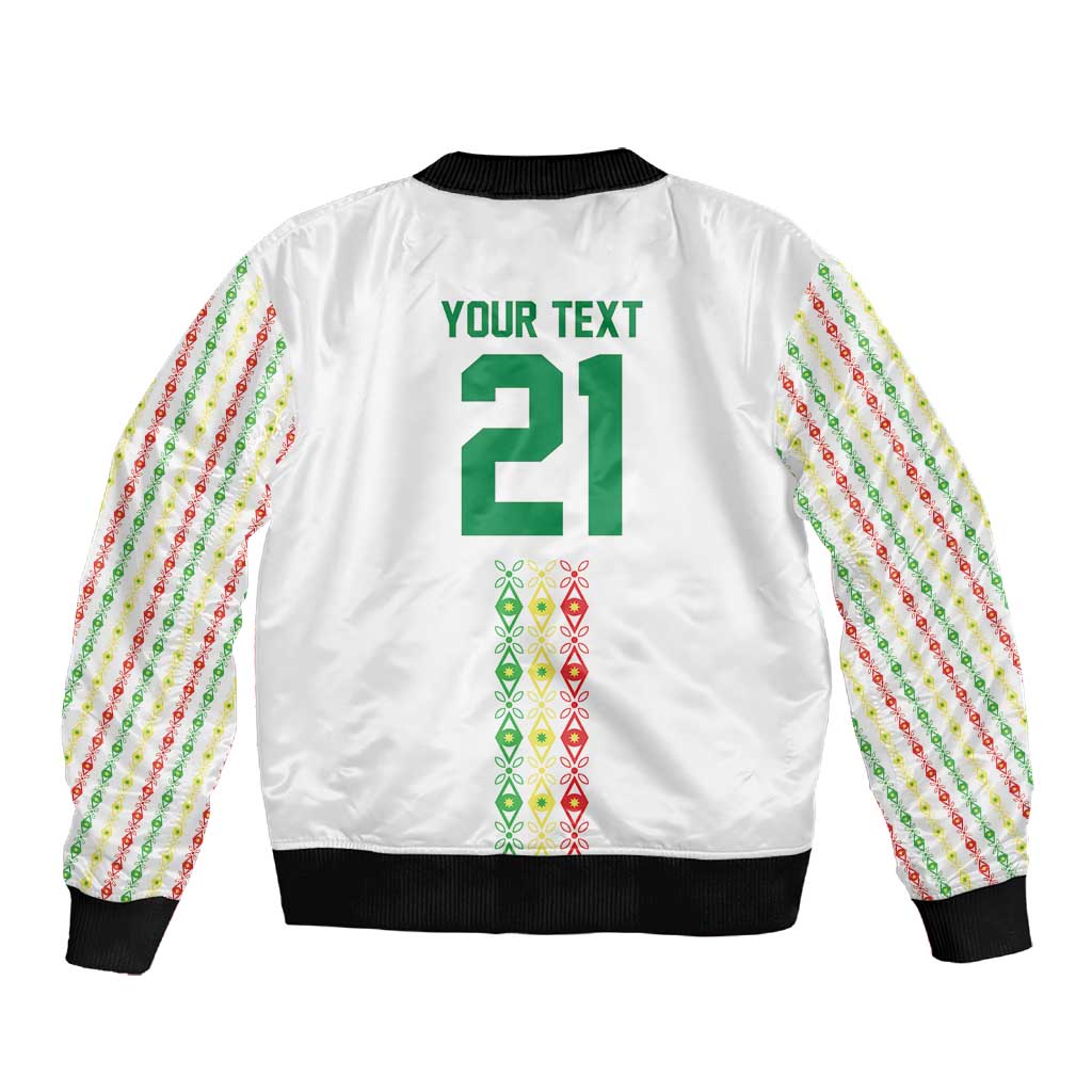 Custom Senegal Lions of Teranga Sleeve Zip Bomber Jacket African Football Champions 2025